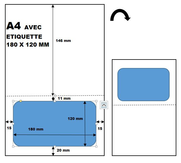 Feuilles avec étiquette intégrée pour envoi Chronopost sans ruban adhésif