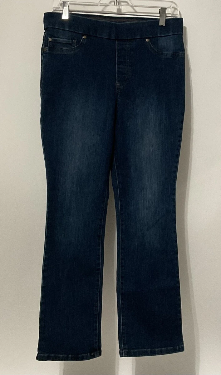 Kim Rogers Womens Tummy Control Pull-On Jeans Size 8P Average