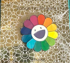 kaikaikiki Kaikai Kiki Takashi Murakami Pin Badge Flower Rainbow Whiet From JP