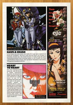 1999 Outlaw Star/Cowboy Bebop Anime Vintage Print Ad/Poster DVD