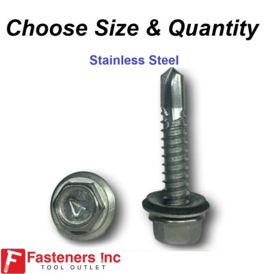 Stainless Steel Roofing Siding Screws Hex Washer Head TEK EPDM Rubber Washer SDS