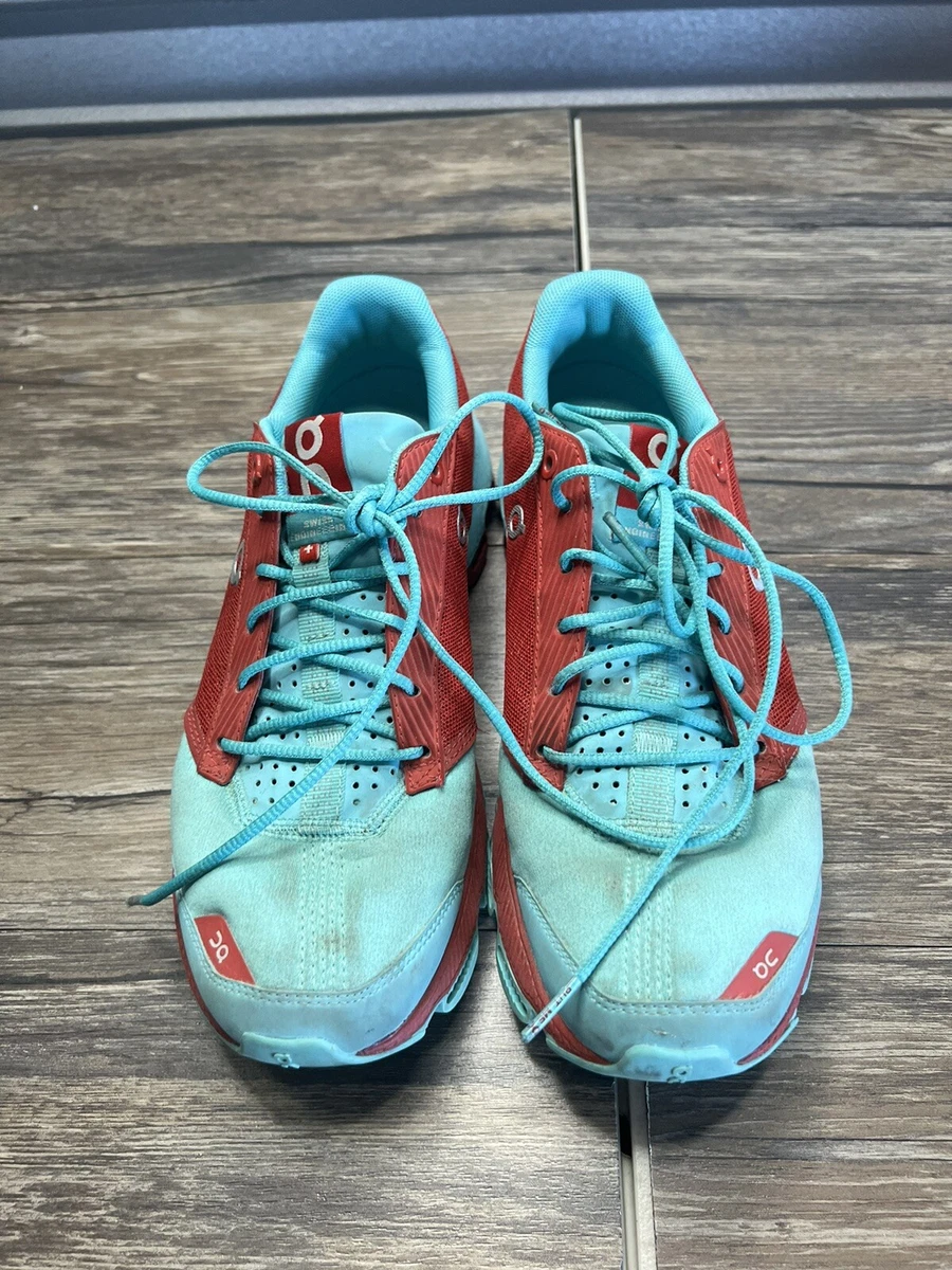 On Cloud CloudTec Cloudster Running Shoes Teal Red Women s Size 7.5