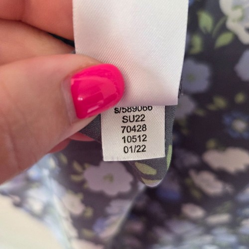 Loft Womens US Sz XL Floral Print V-Neck Blouse 3/4 Length Ruffle Sleeves Office - Picture 7 of 9