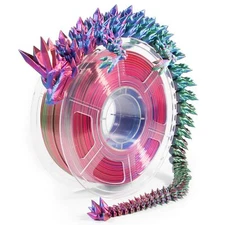 PLA Filament 1.75mm Tri-Colors Coextrusion Rainbow Silk PLA 1KG Spool +/-0.02mm