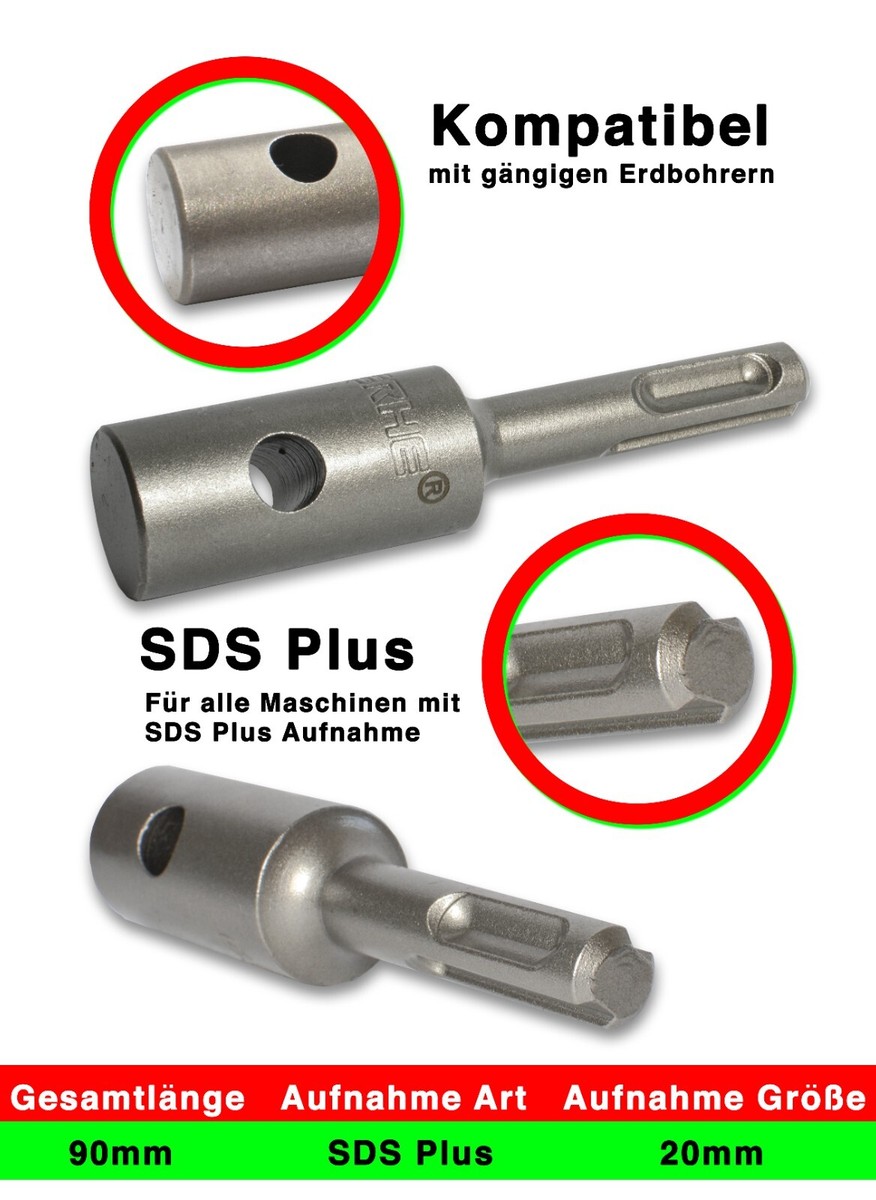 Werhe Professional SDS Plus Earth Drill Adapter – 100mm Double Stake Well Driver (81303)