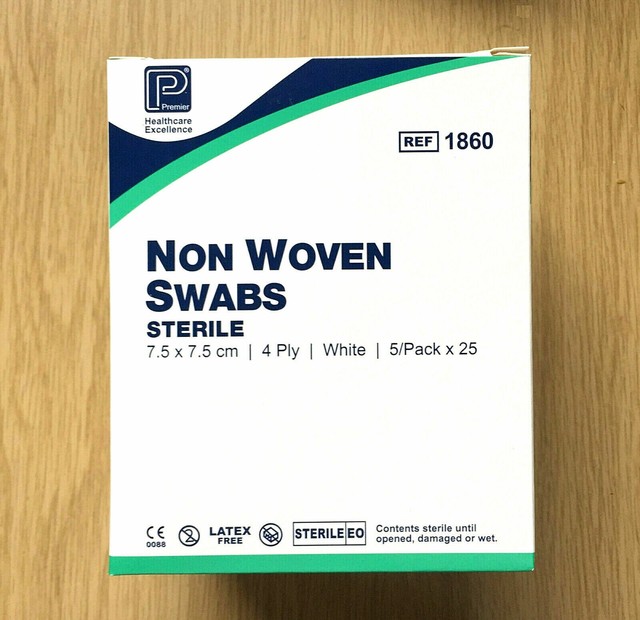 Premier Absorbent Nonwoven Sterile Swab 4 Ply 5 per Pouch 10cm X 10cm