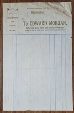 1924 Edward Morgan, Motor & Cycle Agent, Harrington  Headed With Letter on Back
