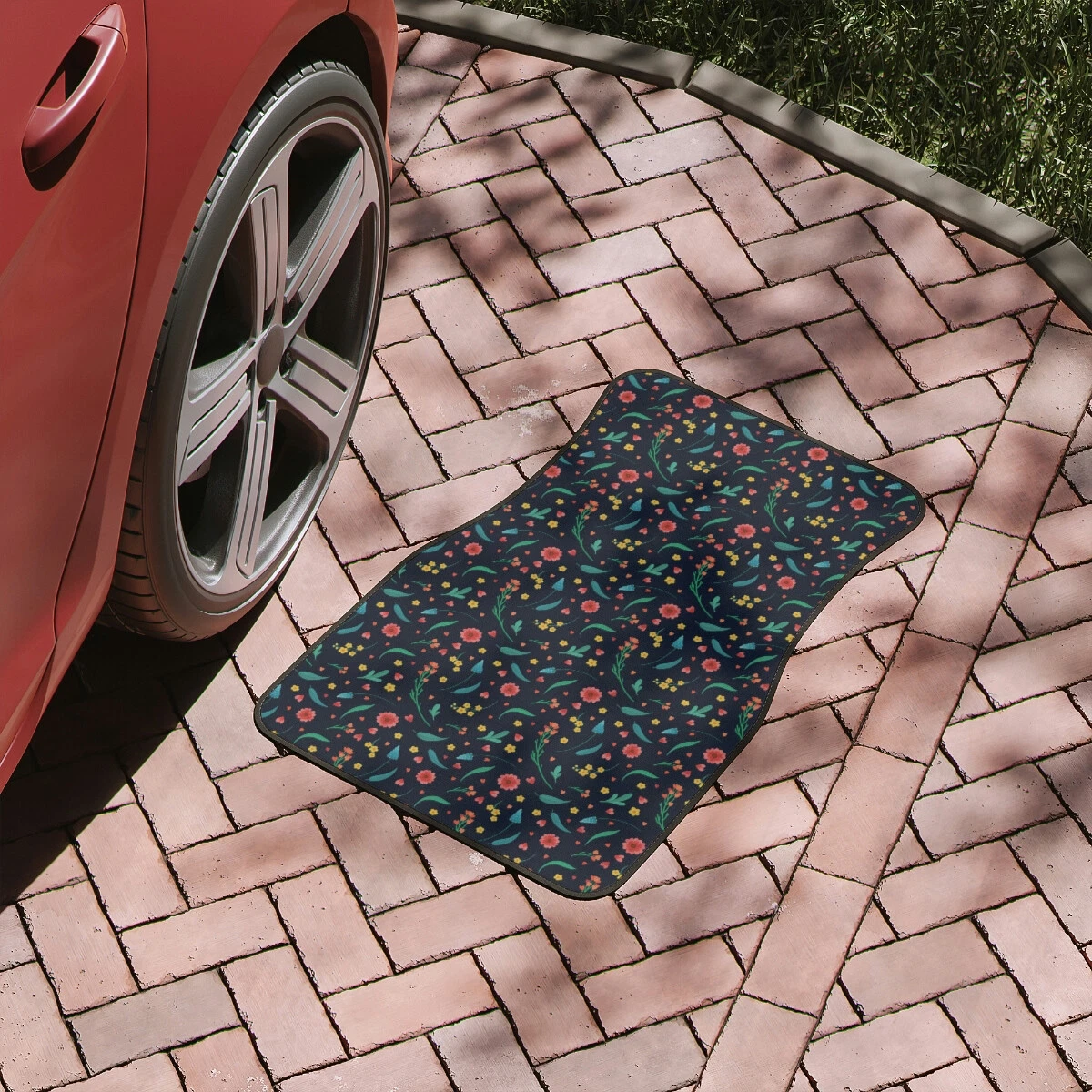 Cottagecore Car Floor Mats, 1pc Cute floral aesthetic Car Accessories for  women