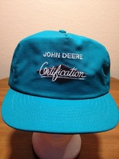 Vintage 1980s JOHN DEERE CERTIFICATION Advertising trucker Snapback Hat Cap