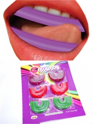 Gum Job 6pc Candy Teeth Protector Covers Oral Lube Gummy Fruit BJ