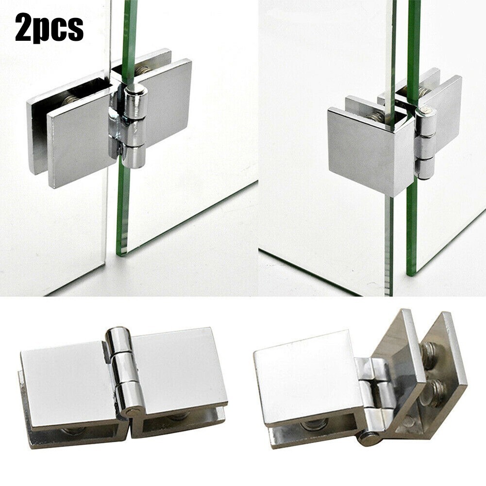 2 X Bathroom Shower Glass Door Hinges Cabinet Cupboard Hardware Clamp ...