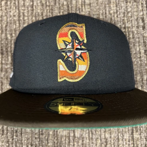 SIZE 7 1/8 New Era Seattle Mariners "Slayer Hell Awaits" MYFITTEDS Fitted Hat