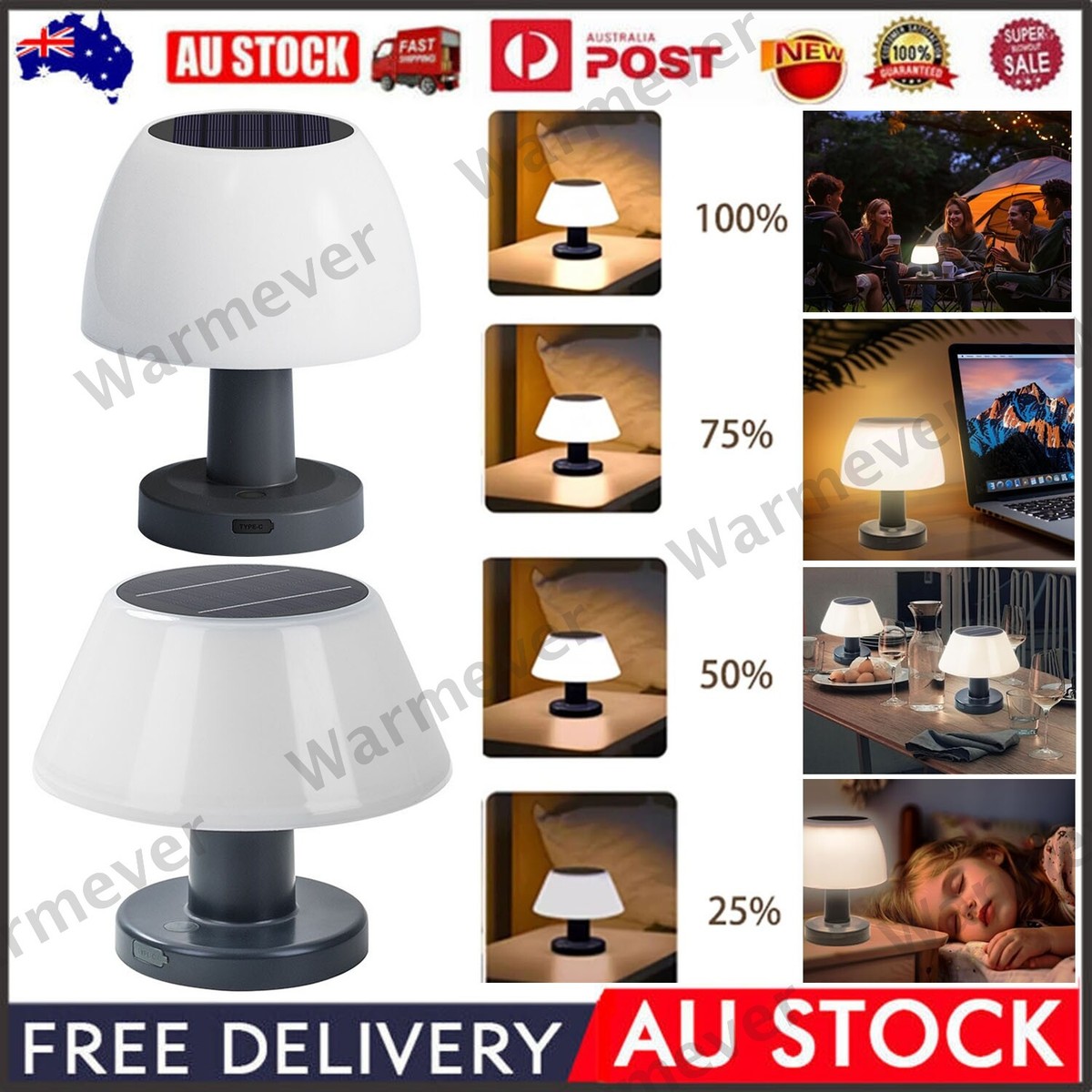 Solar Outdoor Table Lamp LED Cordless Desk Lamps Lantern Models