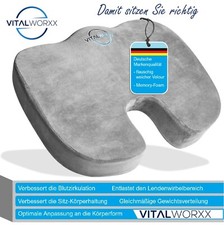 VITALWORXX Orthopädisches Sitzkissen ergonomisches Steißbeinkissen Memory Foam