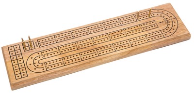Wood Cribbage Complete With Markers Size 13 1/2'' x 3 1/4''