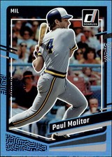 2023 Panini Donruss Baseball #226 Paul Molitor Carolina Blue Milwaukee Brewers