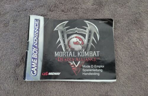 Mortal Kombat Deadly Alliance Gameboy Advance GBA Notice - Photo 1/5
