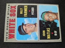 1970 Topps Baseball Card # 444 White Sox Rookies - Billy Farmer / John Mati (EX)