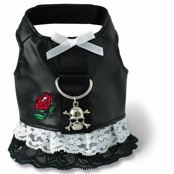 Arnés de cuero sintético para perro estilo motociclista estilo vestido Foto 2 de 3