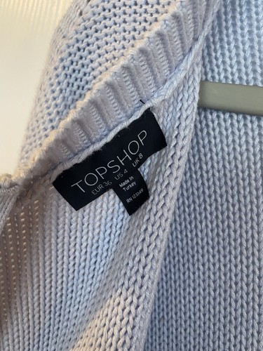 Topshop Women’s Knit Full Zip Sweater Cardigan Light Blue Size 4 - Picture 6 of 7