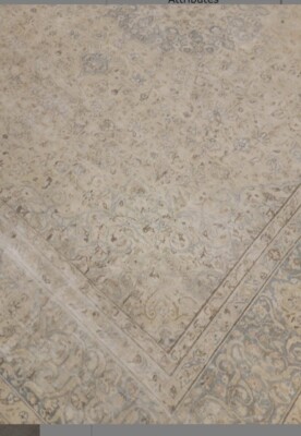 Vintage 9.01 X 11.7 Rug Oriental, Distressed Tabrizz Auth Beige