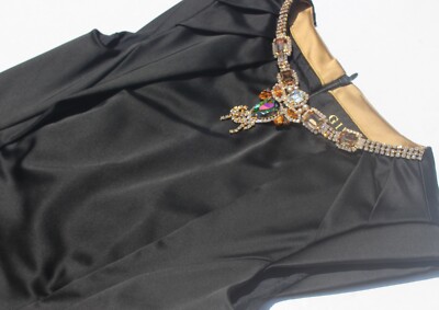  $850~ GIZIA ~ size EU 36 (US 6) BLACK Body-Con Dress With Swarovski Crystals  