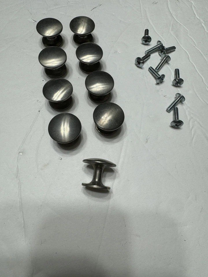 9 pincéis de prata níquel 3/4” diâmetro parafuso único montagem puxadores puxadores - Imagem 3 de 4