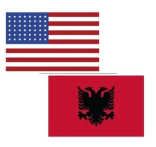3'x5' Polyester USA & Albania Flag Set; One Flag for Each Country