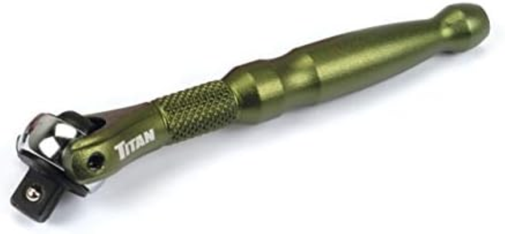 Titan Tools 11324 Micro cricchetto con testa girevole a 90 denti, attacco 0,6 cm