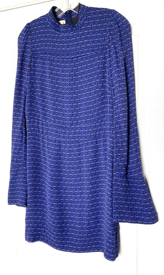 MARNI Hamsa Evil Eye Floral Print Mock Neck Bell Sleeve Crepe Dress 38 = 2/4 XS - Image 3 of 4