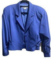 Authentic 100 Wool Blue Christian Dior Separates Blazer Women s Size 12