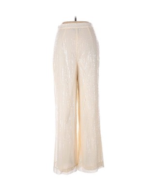 NWT! House Of Harlow 1960 Off White / Cream All Over Sequin Pants, Size 2