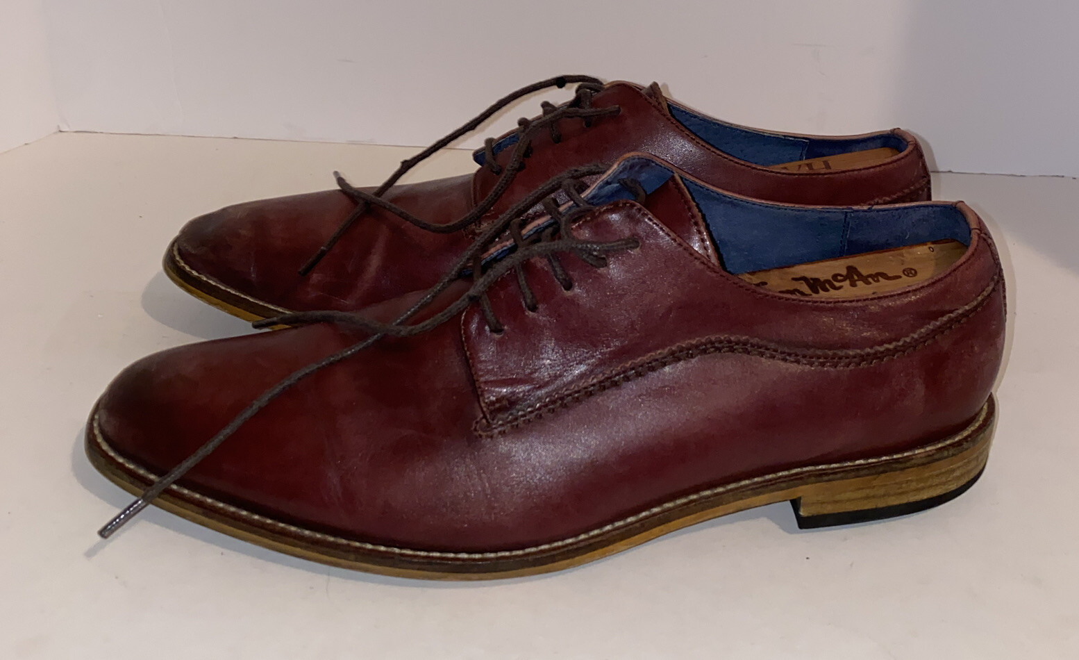 SAOLA SCARPE ELEGANTI STRINGATE UOMO JOSEPH ABBOUD IN PELLE MARRONE MISURA 9 5M