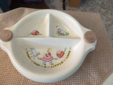 Vintage 1940s Pink Baby Food Warmer Dish Mary had A Little Lamb w/ Orig. Box
