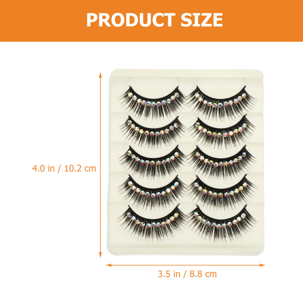 10 Pairs Shiny Eyelash False Lash Rhinestone Eyelashes eBay