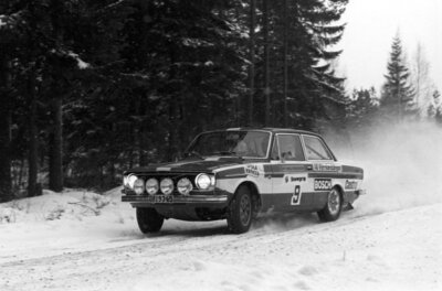 Per Inge Walfridsson and Kjell Nilsson Volvo 142 S 1973 Rally Car Old Photo