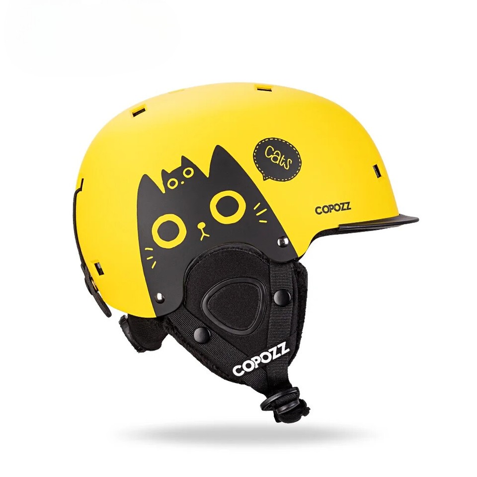 Casco de esquí de dibujos animados para niños moldeado integralmente seguridad esquí al aire libre ciclismo protección
