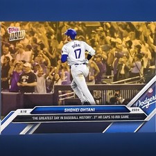SHOHEI OHTANI 3 HR IN 1 GAME TOPPS NOW OPENING DAY DODGERS GOLD BONUS CARD ODB38