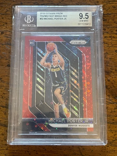 Michael Porter Jr. /125 BGS 9.5 Gem RC 2018-19 Panini Prizm Fast Break Red #32