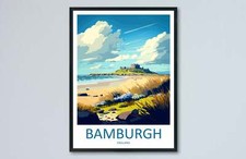 Bamburgh Castle Travel Print Wall Art Bamburgh Castle Wall Hanging Home D�cor Ba