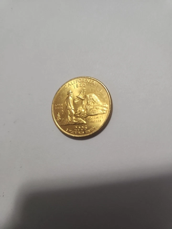 Cuarto estatal chapado en oro de California 2005-D Foto 4 de 4