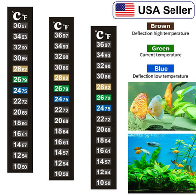 1~3x Dual Fish Tank Aquarium Thermometer Adhesive Sticker Celsius Fahrenheit °C