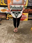 Antique Vintage Old Style Metal Sign Sign Panhandle Gasoline Made in USA