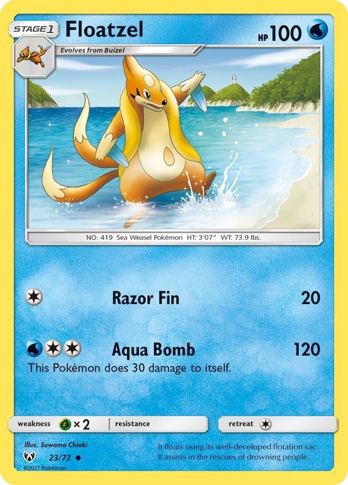 2017 Pokemon: Shining Legends - Floatzel (#23/73, Uncommon, Lightly Played)