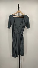 Quince Women Maternity Tencel Jersey & Nursing Wrap Dress Dark Olive XS