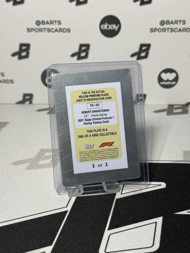2021 Topps Chrome Formula 1 Robert Shwartzman Yellow Printing Plate 1/1 #T61-RS - Picture 2 of 2