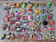 ot09. 50 Pcs LOT Mixed Disney PVC Shoe Charms Lot Fit For Croc Clog Sandals