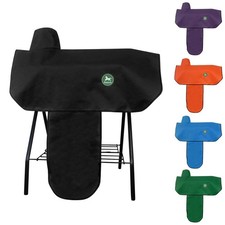 Western Saddle Cover with 6 Elastic Straps  Waterproof and Durable Oxford Fa...