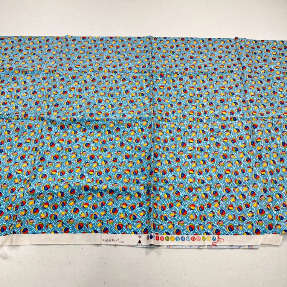 MMFab Acolchado Tela Azul Playa Bola Algodón 40x28 Foto 2 de 4