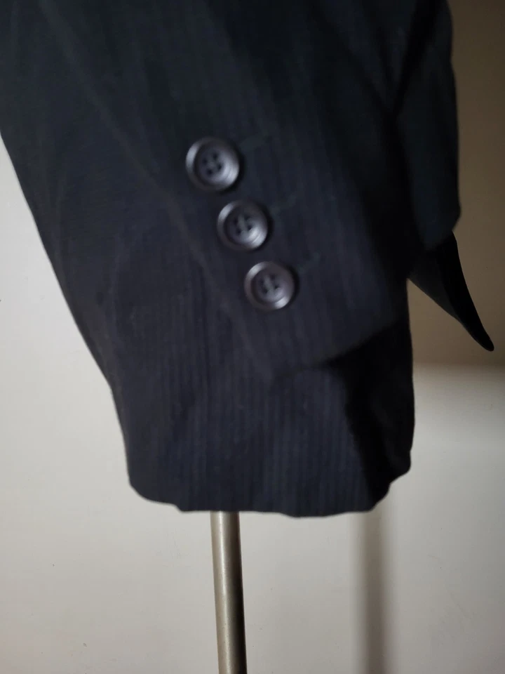 Vestimenta Armani Double Breasted Black Crepe Wool Sport Coat Blazer Jacket 44R - Image 2 of 4